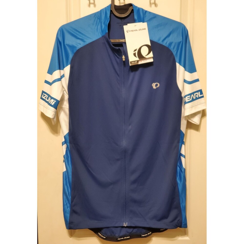 Pearl Izumi Elite Men's Cycling Jersey Full-Zip W/Back Pockets Blue LARGE - NEW
